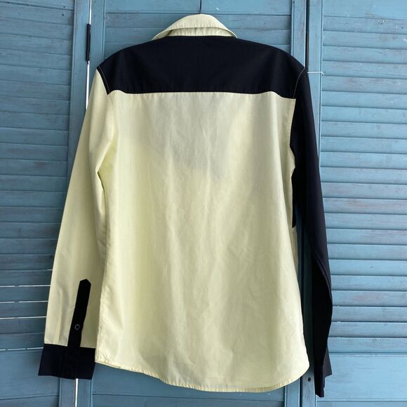 Jeansian Button Up Collared Shirt ~ Sz S ~ Long Sleeve ~ Green & Black - Picture 2 of 3